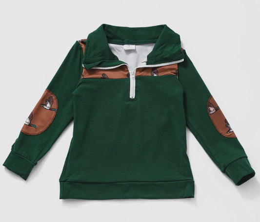 Kids green duck pullover