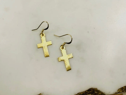 Small Cross Earrings