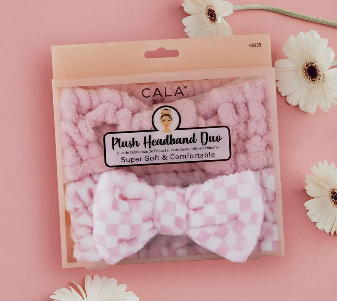 Checkered facial headband duo