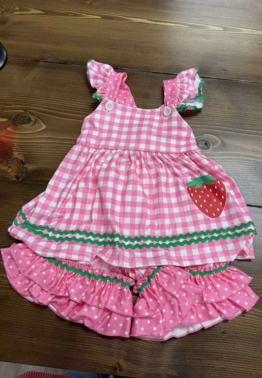 Gingham Strawberries Outfit