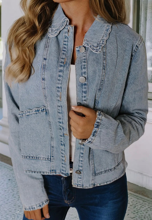 Scalloped edge Jean jacket