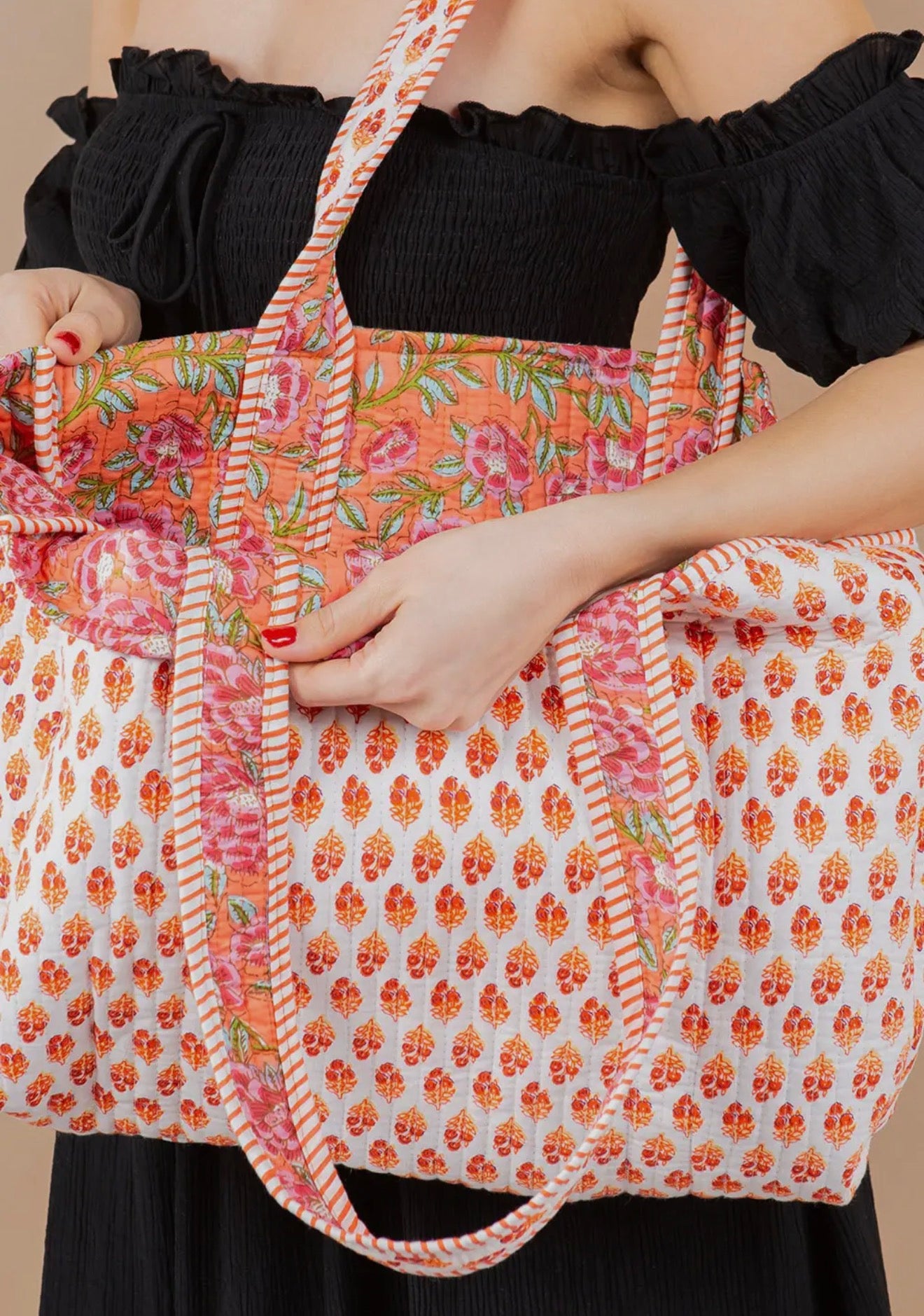 Quilted Tote Bag- The Catherine