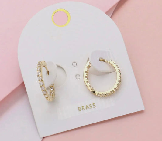 Small gold stone paved hoops