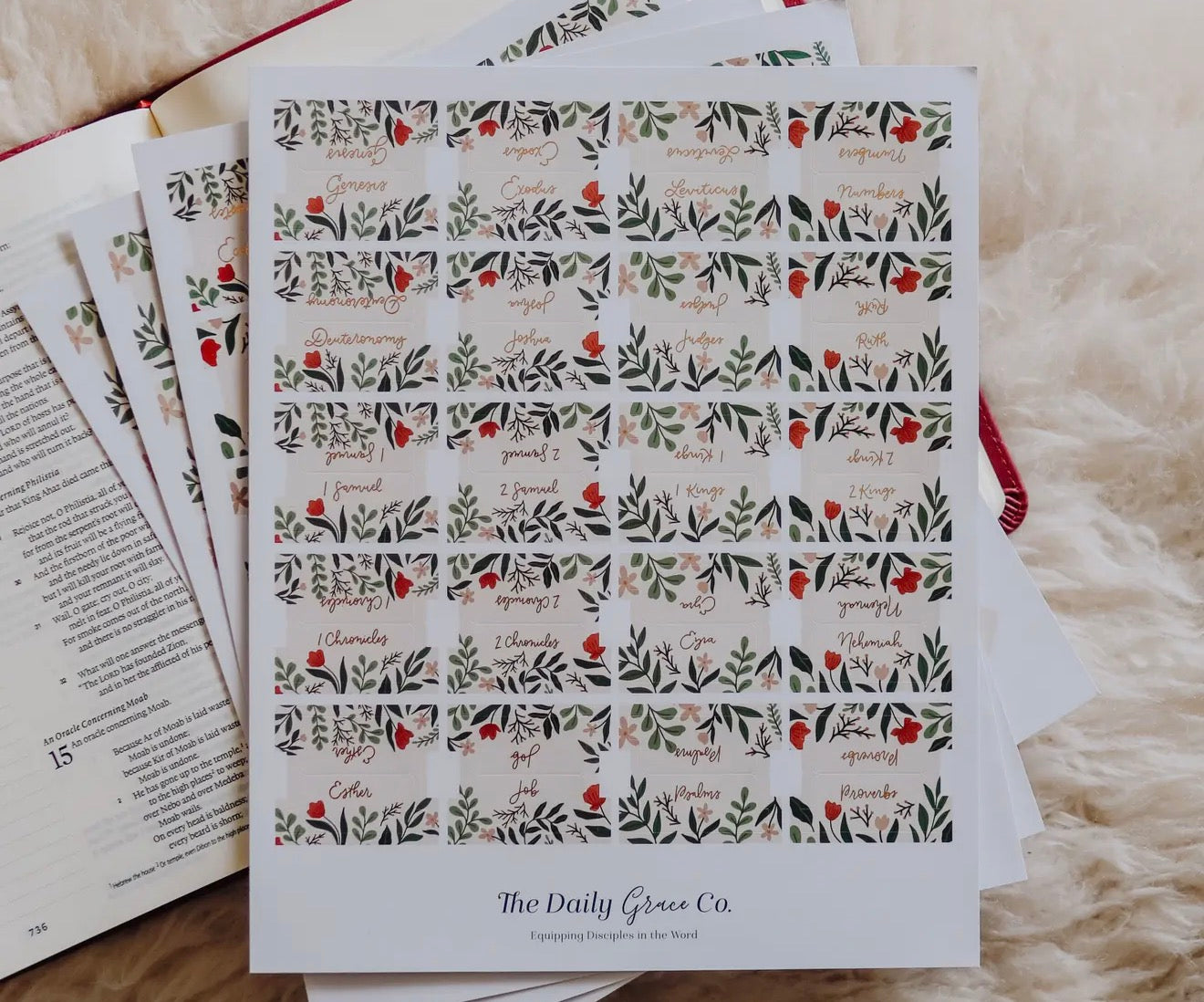 Rust Floral Bible Tabs