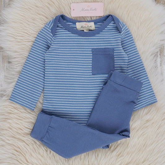 Blue striped jogger set