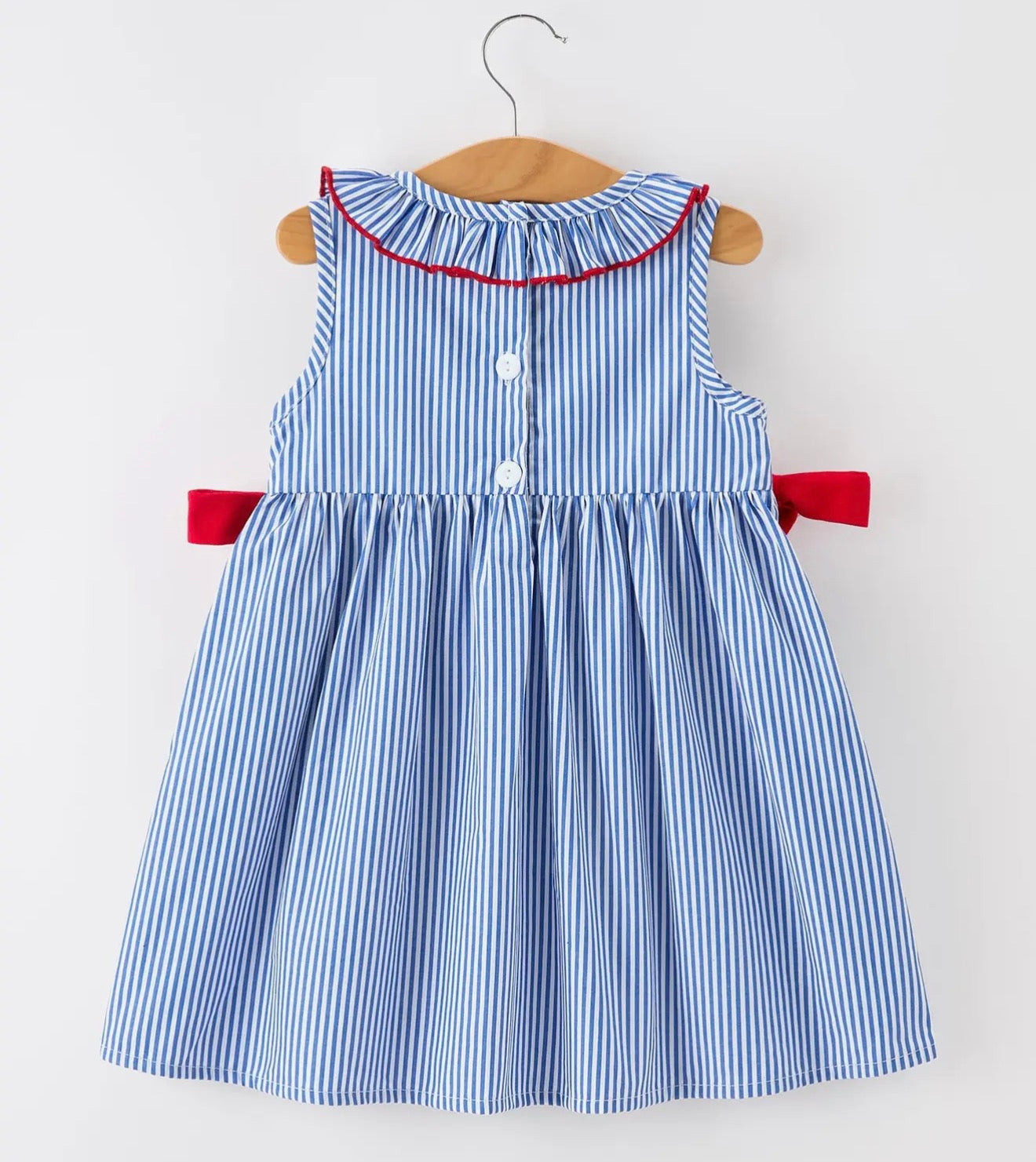 Rylee Faith Flag Embroidered Bow Dress