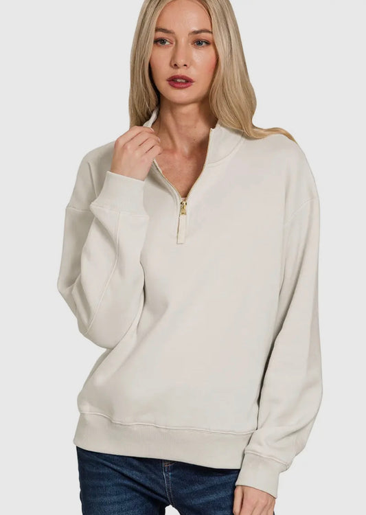 Fleece half zip pullover