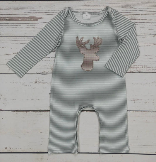 Boys stripe deer romper