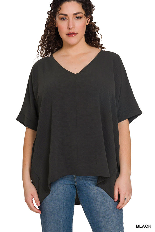 Plus airflow v neck top