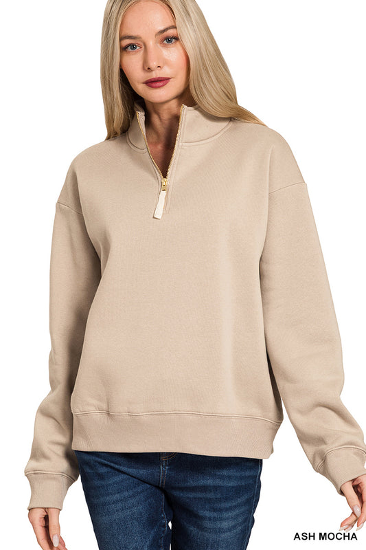 Fleece half zip pullover