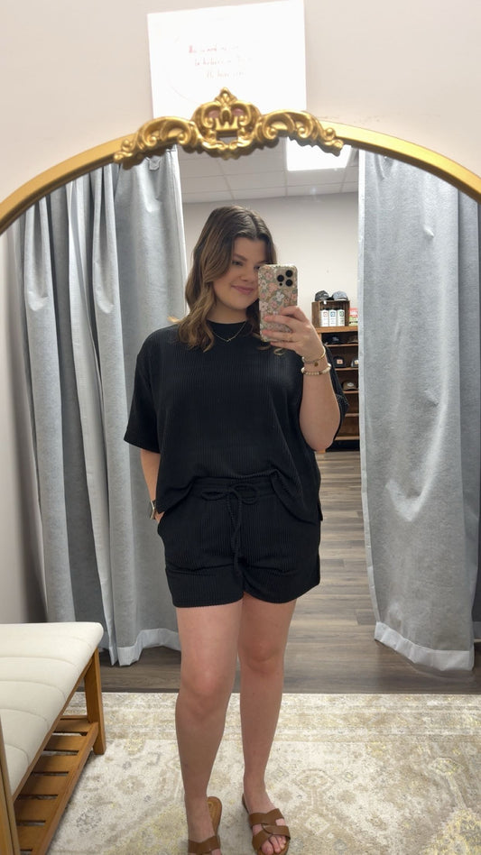 Zenana Corded 2pc Casual Shorts Set