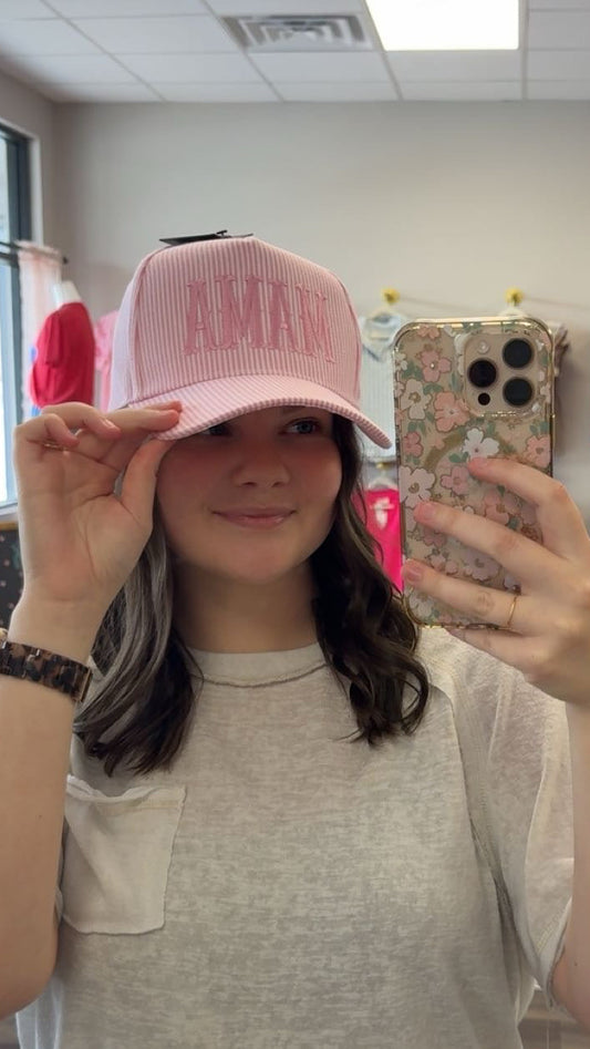 Mama striped trucker hat