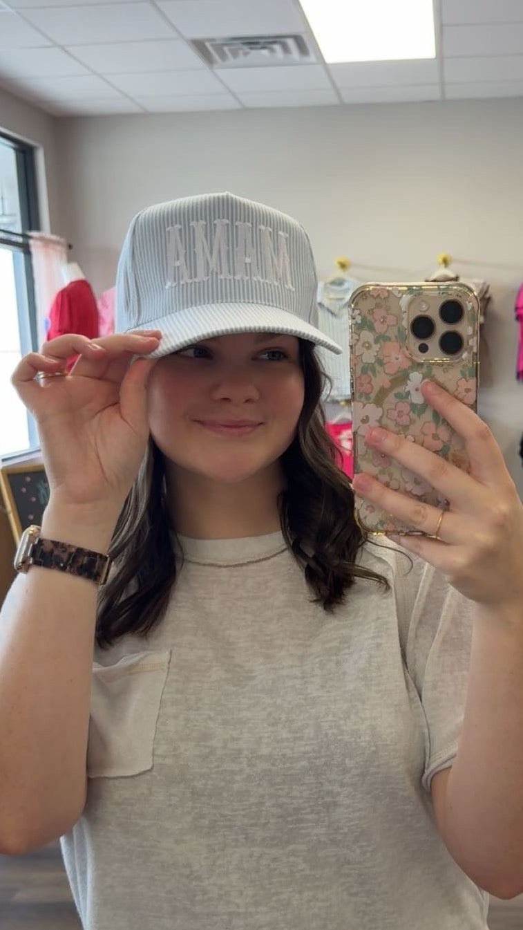 Mama striped trucker hat