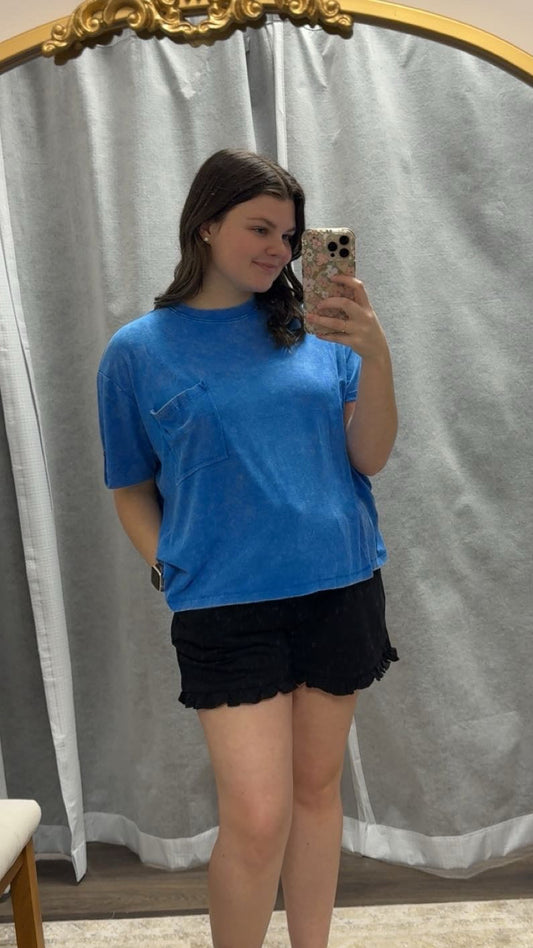 Washed pocket tee
